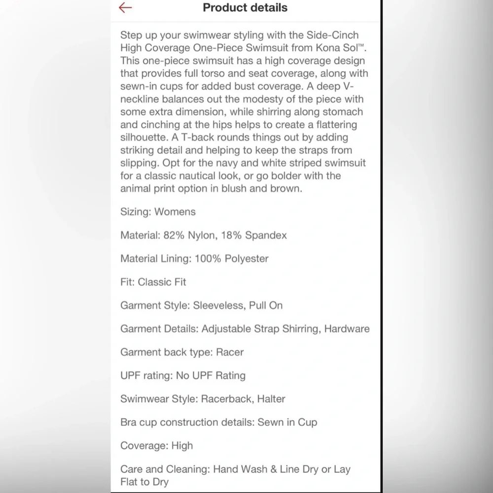 NEW Target women one piece white & navy blue stripe swimsuit swimwear size S - Picture 6 of 9